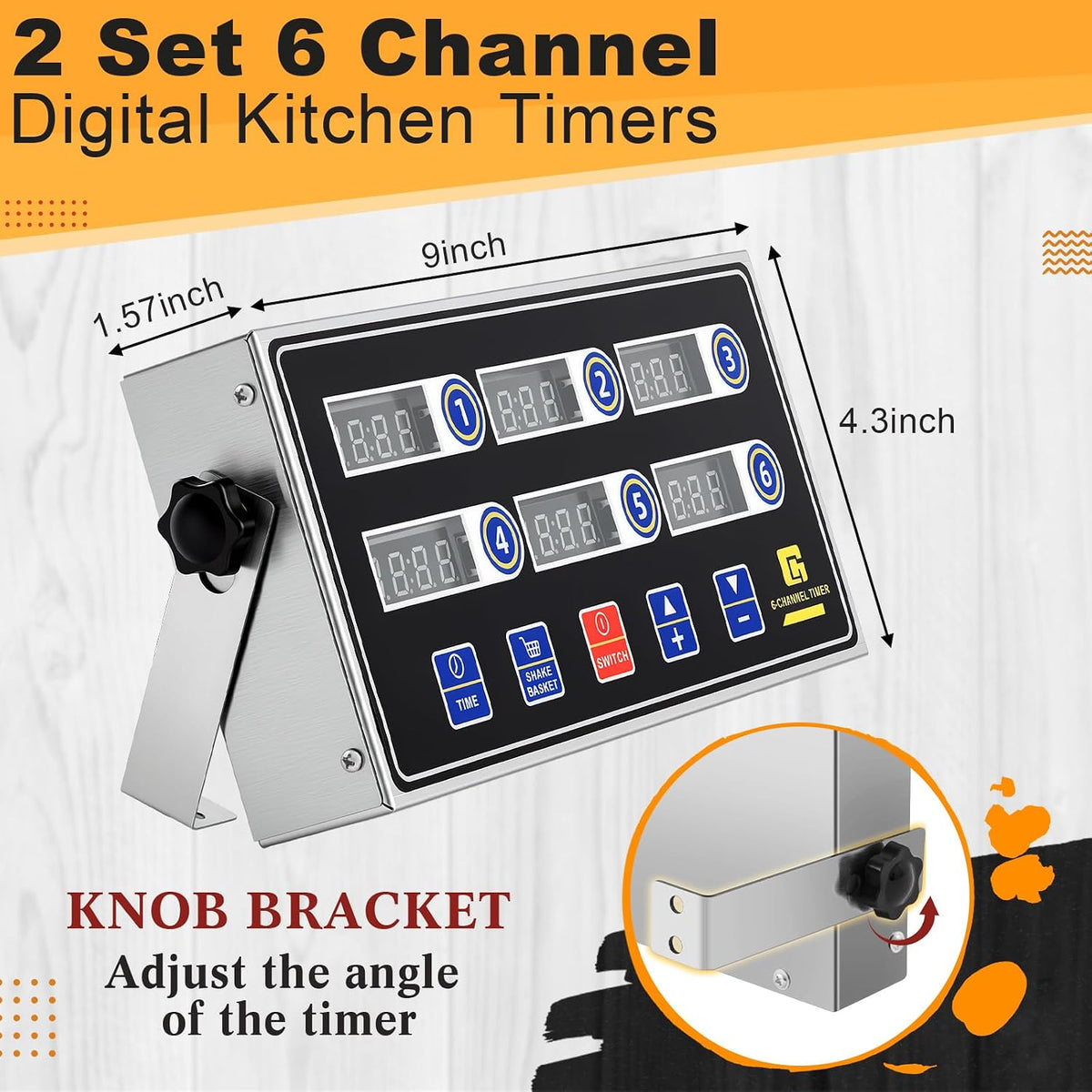 Relaxweex Commercial Digital Kitchen Timer for Cooking, 8 Channel