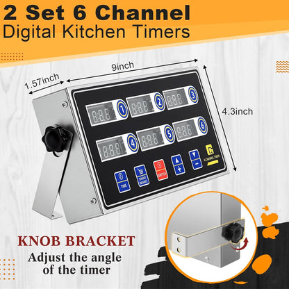 Relaxweex Commercial Digital Kitchen Timer for Cooking, 8 Channel