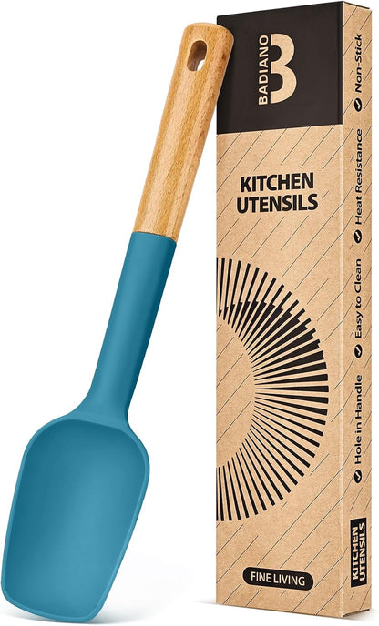 Badiano Silicone Spoon Spatula, Nonstick Rubber Spatula, Grey