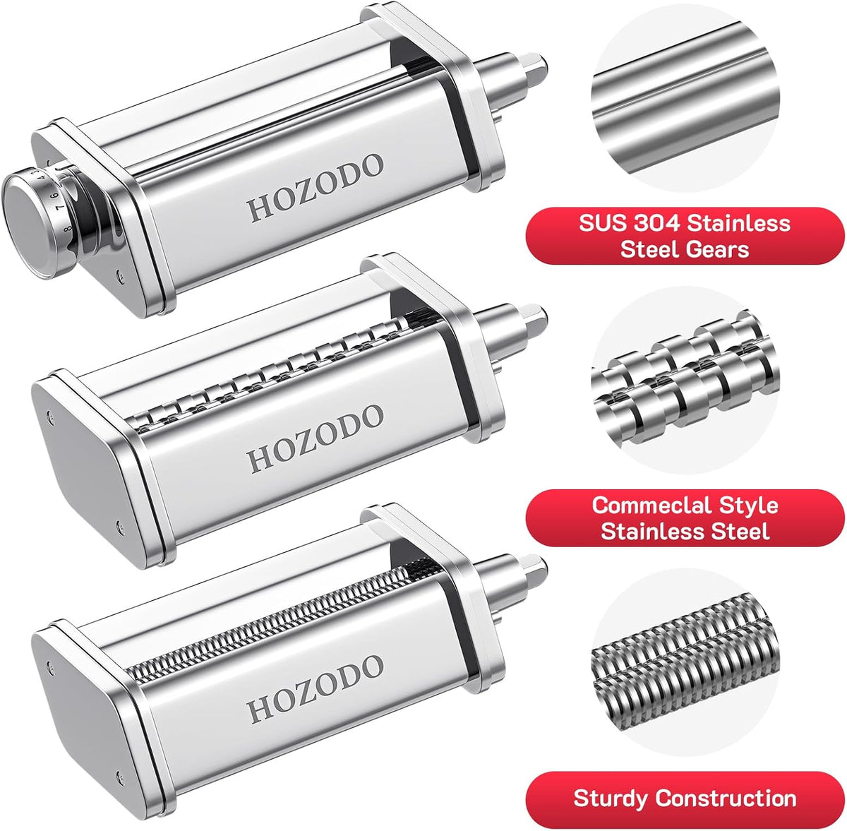 HOZODO Gourmet Pasta Press Attachment for KitchenAid Stand Mixers