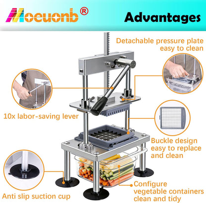 Moeuonb French Fry Cutter for Potatoes Vegetable Chopper for Tomatoes Fruit