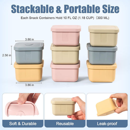 3 PCS Silicone Food Storage Containers with Lids，BPA Free Reusable Silicone Storage Containers for Food Freezer Containers Freezer Dishwasher Safe（24oz,10oz,4oz）