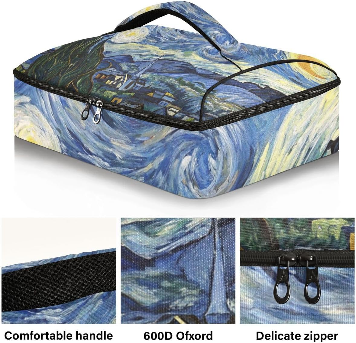 Mandala Casserole Dish Carrier, Portable Leakproof Insulated Casserole Carrier for Hot or Cold Food, Travel, Party, Picnic