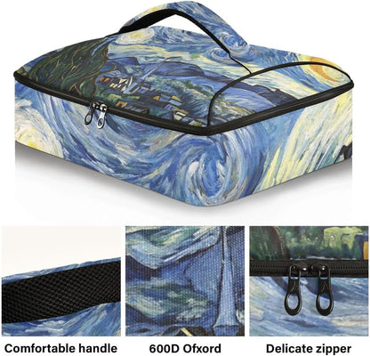 Mandala Casserole Dish Carrier, Portable Leakproof Insulated Casserole Carrier for Hot or Cold Food, Travel, Party, Picnic