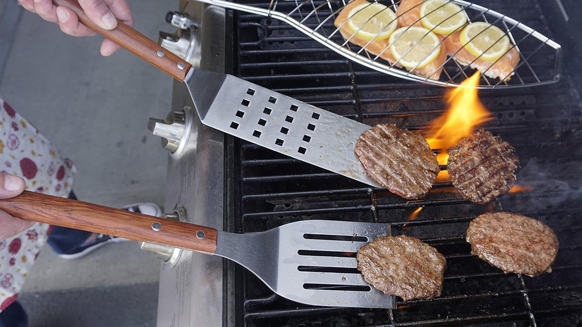 RSVP International Endurance (BQ-FRK) BBQ Grill Fork, 17.25" | Long Handle Keeps Hands Safe from Fire | Made from Stainless Steel & Rosewood