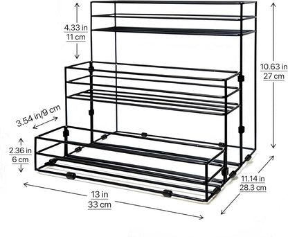 8 Bottles Coffee Syrup Rack Organizer, Coffee Syrup Stand Holder, 2 Tier Coffee Syrup Organizer for Coffee Bar Station, Wine Rack for Countertop, Bottle Display Shelf for Cocktail, Dressing