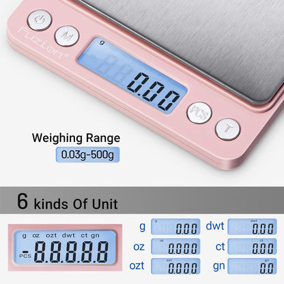 Fuzion Digital Gram Scale .01 Gram Accuracy, 500g Small Jewelry Scale