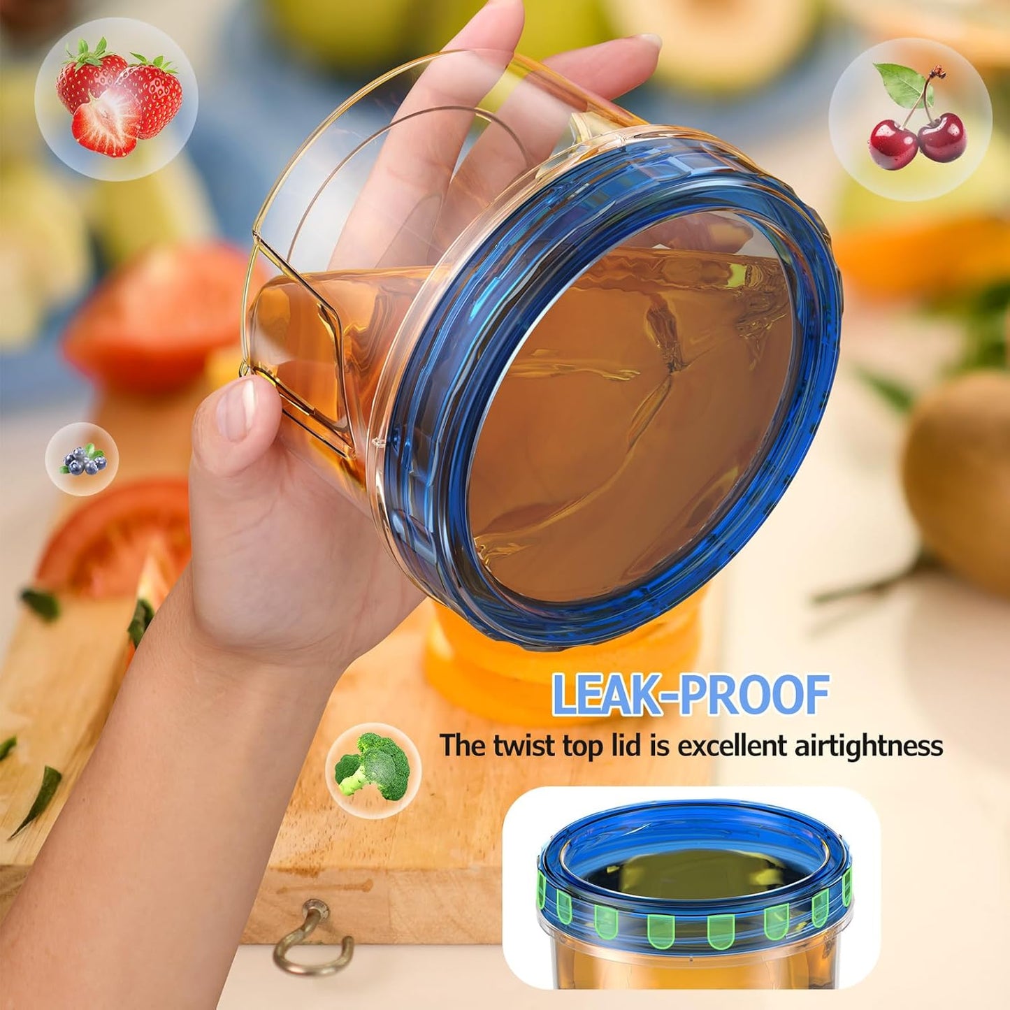 10 Pack-32 OZ Freezer Storage Containers, Small Plastic Food Storage Containers with Twist Top Lids, BPA Free and Reusable Meal Prep Containers Microwave/Dishwasher Safe