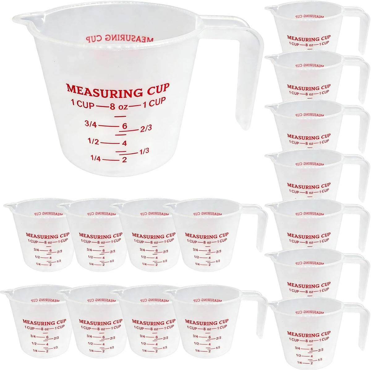 1 Cup/8 Oz Plastic Measuring Cups With Spout And Handle