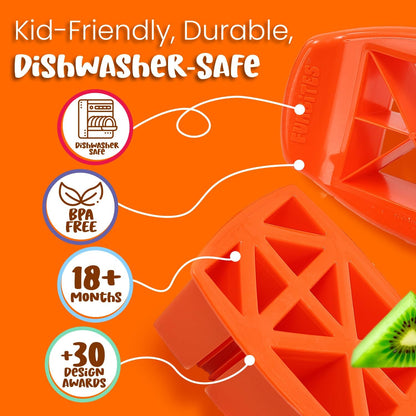 FUNBITES Crustless Sandwich Cutter for Kids Lunch, Uncrustable Sandwich Cutter (6-piece set), Bite-Size Food Cutter for Toddlers, Bento Box Accessories, Dishwasher Safe, Squares/Hearts/Triangles 3pk