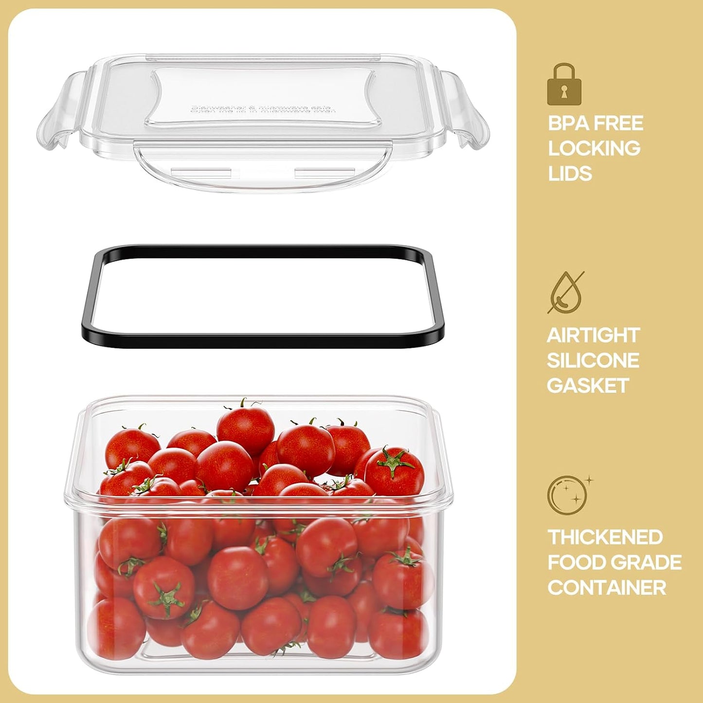 HOMETALL 40 PCS Food Storage Containers with Lids Airtight, 100% Leakproof Plastic Meal-Prep Containers Reusable(20 Containers & 20 Lids),Microwave and Dishwasher Safe, Includes Labels & Pen