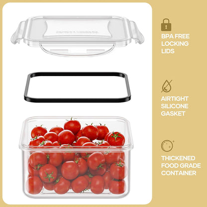 HOMETALL 40 PCS Food Storage Containers with Lids Airtight, 100% Leakproof Plastic Meal-Prep Containers Reusable(20 Containers & 20 Lids),Microwave and Dishwasher Safe, Includes Labels & Pen