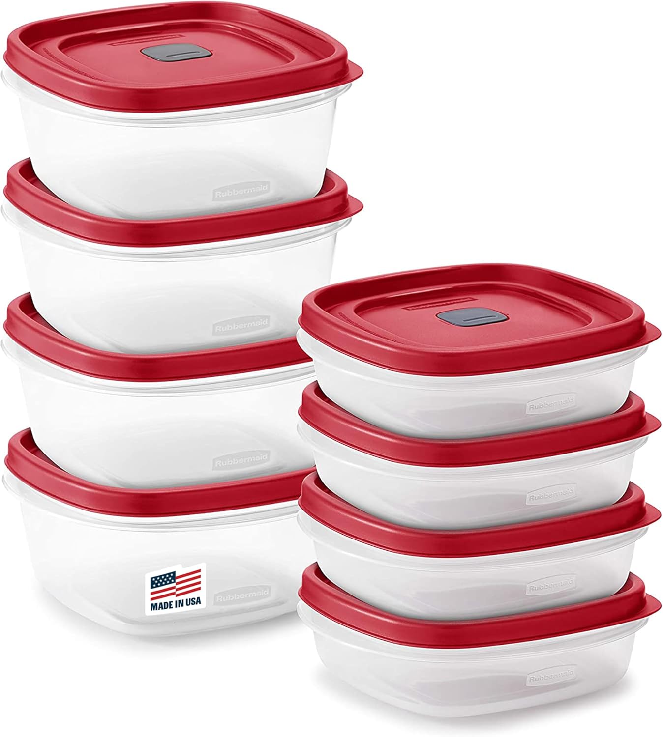 Rubbermaid EasyStore Large Containers, 18-Piece Set, Food Storage Containers with Lids
