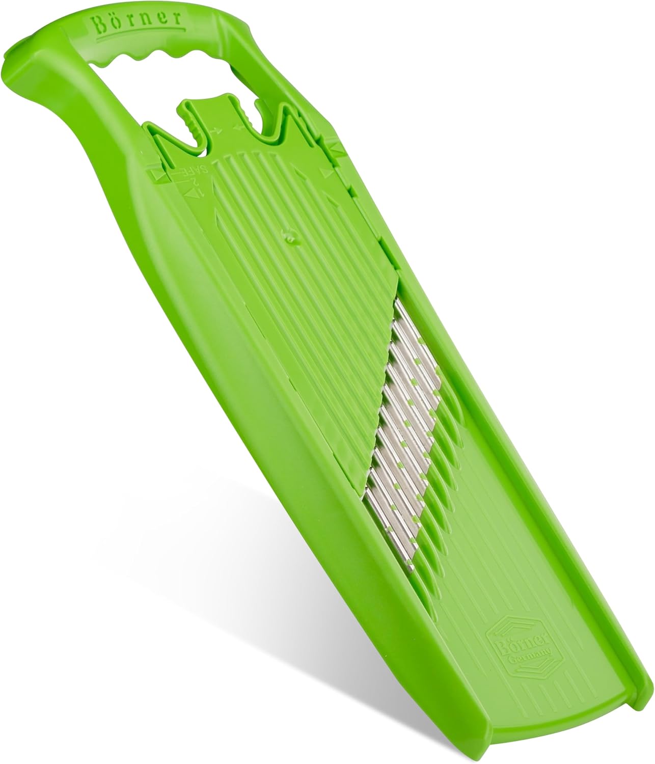 Börner by Reston Lloyd Wave-Waffle Power Line • Crinkle Cut/Spirelli Vegetable Slicer • Slicer for Wave Waffle Cut Style • Multiple Thickness Options • Made in Germany, Orange