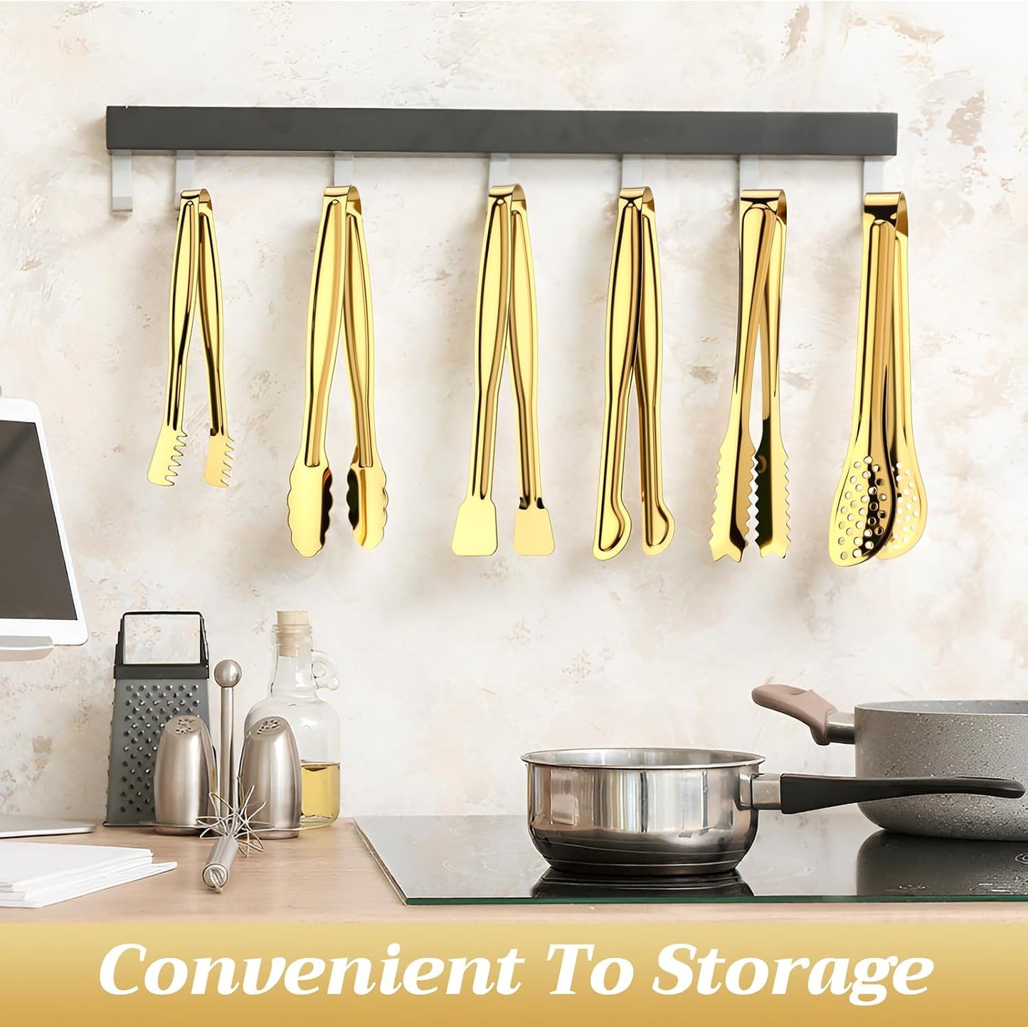 Chengu 12 Pack Stainless Steel Kitchen Tongs 7/9/12 Inches Food Serving Tongs Non Stick Cooking Clips for Kitchen Cooking Barbecue Buffet Wedding Family Gathering Grill Salad