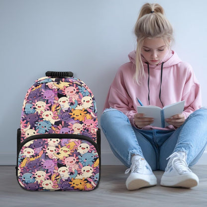 Cute Capybara Pizza Backpack for Girls, 5 Pcs Boys School Bag Set for Kids, 17 Inch Backpacks Lunch Pencil Box Reusable Utensils Case Set for Middle Elementary School, 3rd Grade Backpack