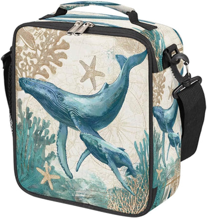 cfpolar Skull Skateboard Lunch Box for Boys Girls, Insulated Lunch Bags for Kids Reusable Mini Cooler Lunch Tote Lunchbox Thermal Meal Tote Kit with Shoulder Strap for Work School Picnic