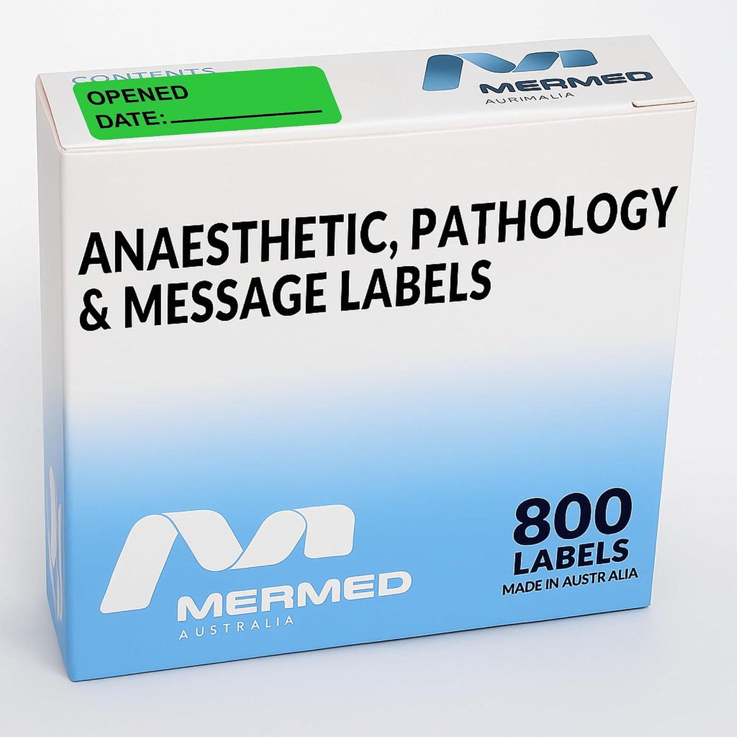 Opened Date Labels for Medical, Food & Lab Use - 800 Fluoro Green Write-on Small Stickers (12mm x 40mm / 0.5" x 1.5") in Dispense Box. Strong Latex-Free Adhesive & Indirect Food/Medical Safe Ink