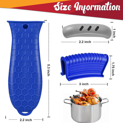 10Pcs Cast Iron Handle Cover, Silicone Pot Holders
