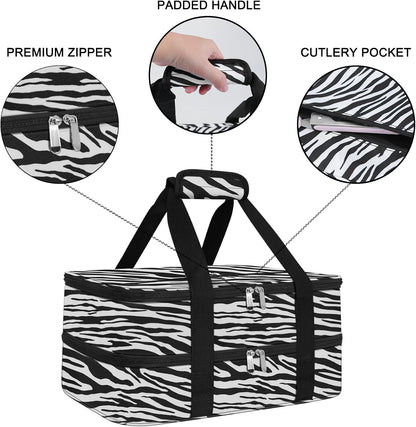 esouler Insulated Casserole Carrier - Casserole Carriers for Hot or Cold Food - Lasagna Lugger Dish Carrier, Thermal Lunch Bag for Potluck Parties, Picnic, Travel, Fits 9" x 13" Baking Dish, Grey