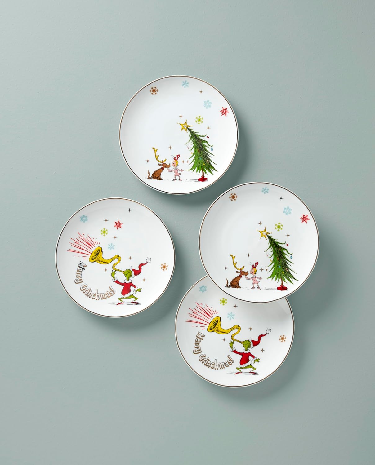 Lenox 898096 Merry Grinchmas Chip & Dip Bowl, Christmas Dishes, Festive Holiday Serveware