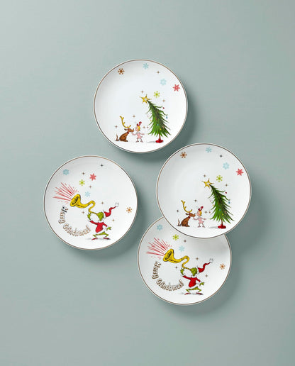 Lenox 898096 Merry Grinchmas Chip & Dip Bowl, Christmas Dishes, Festive Holiday Serveware