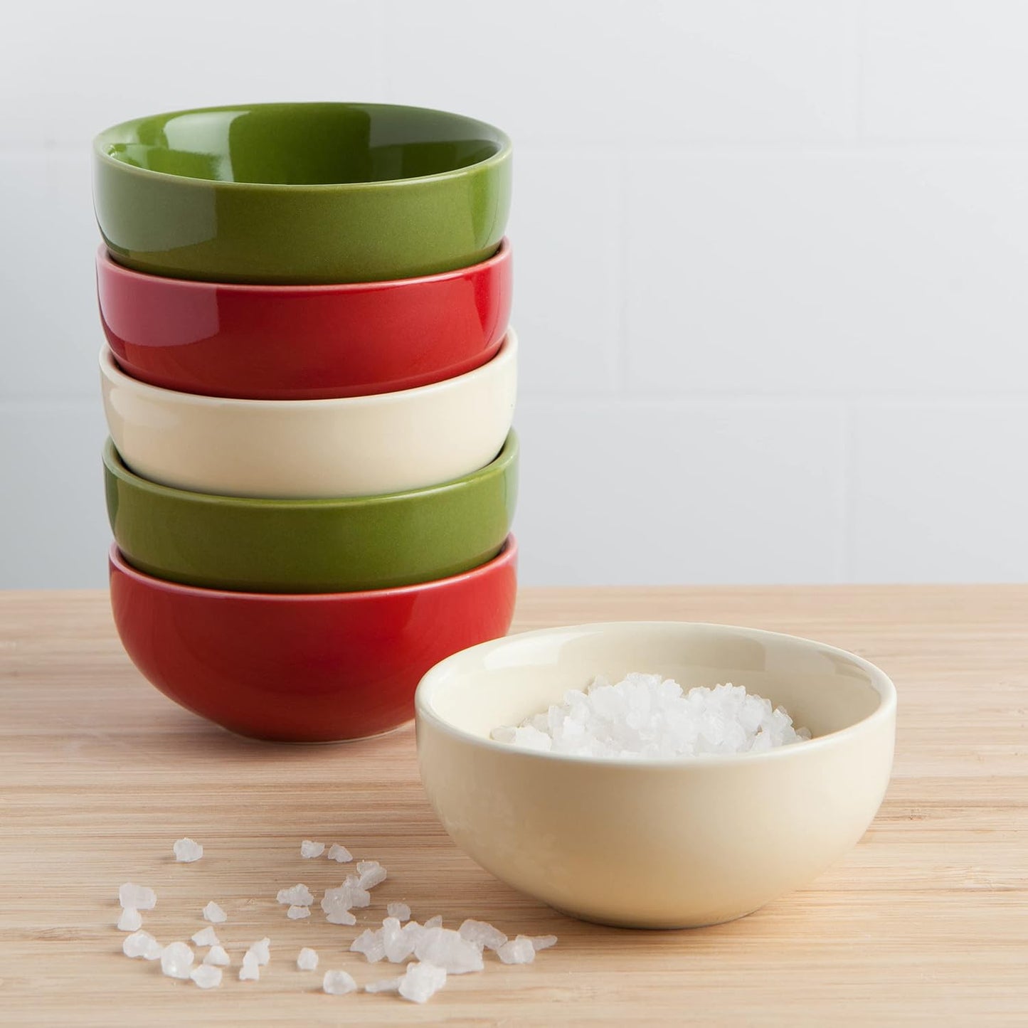 Now Designs Canyon Ceramic Pinch Bowl Set, Soy Sauce Dish, Set of 6, 2 oz
