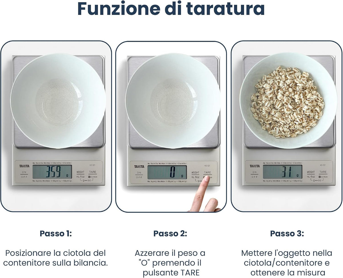 TANITA 3 Kg KD-321 Digital Kitchen Scale, Silver