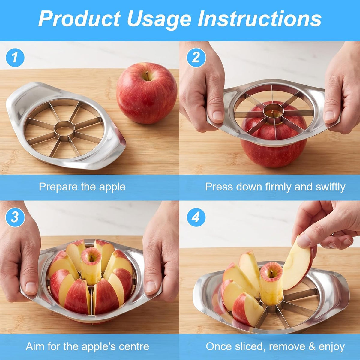 Apple Slicer Corer Cutter Apple Corer Tool Heavy Duty Fruit Divider