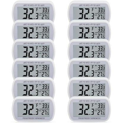 AEVETE Waterproof Digital Refrigerator Freezer Thermometer Large LCD