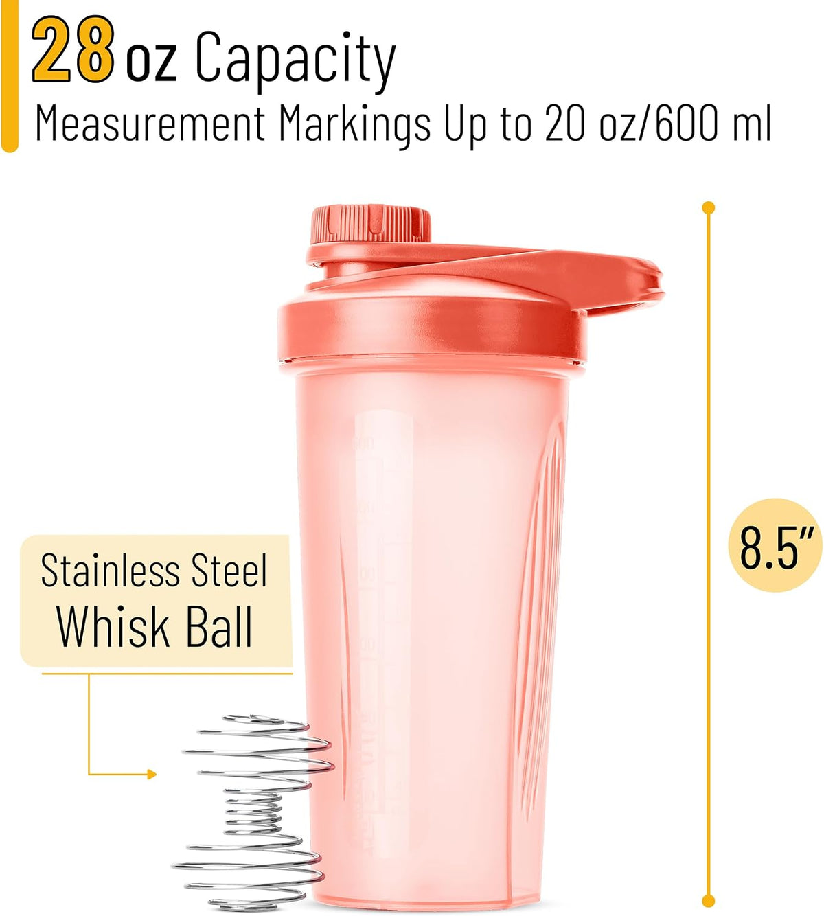 Mr. Pen- Shaker Bottles for Protein Mixes with Twist Cap, 28 oz