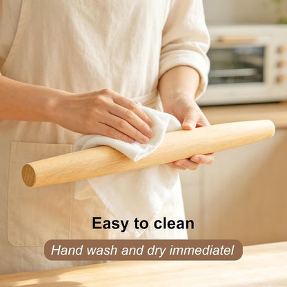 Syn-zer 17 Inch French Rolling Pin, Solid Beech Wood