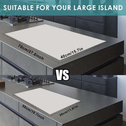 Extra Large Dark Green Countertop Mat - Silicone Table Kitchen Desk Mat - Non-Slip & Heat Resistant - Dinner Placemat Pastry Dough Rolling Mat - Colors B