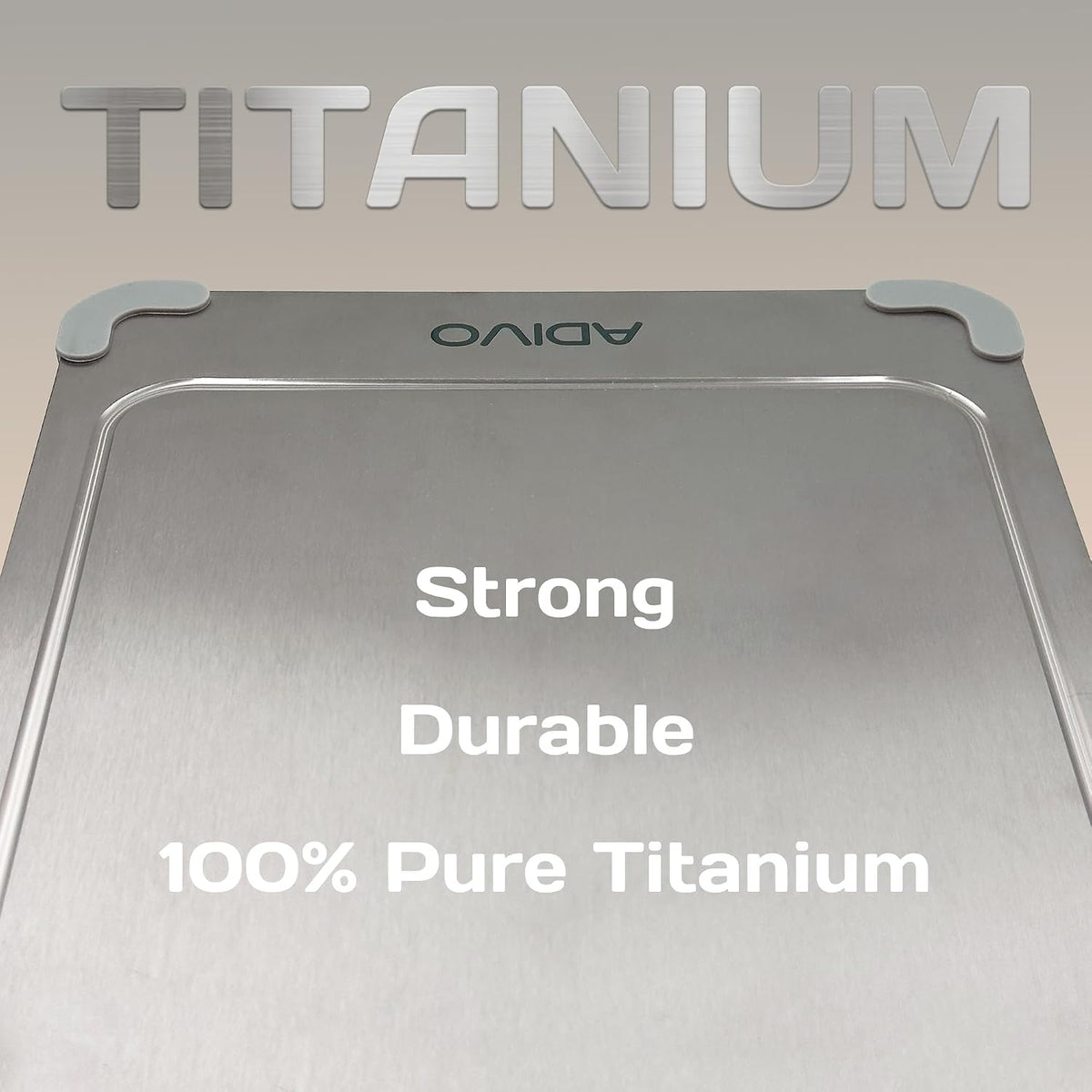 Adivo 100% Pure Double-Sided Titanium Cutting Board for Kitchen, (15.3x11) Large