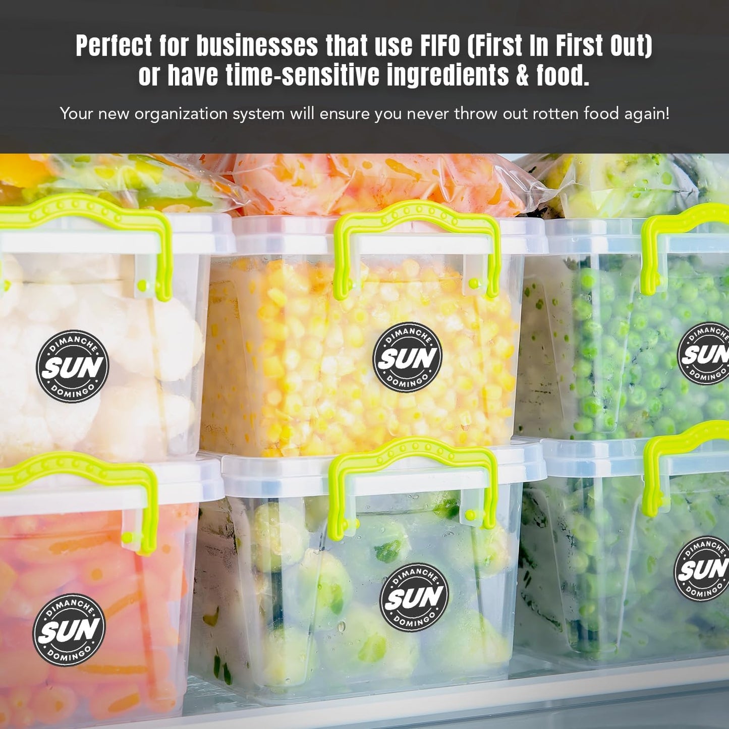 Easy Identification Date Stickers 7,000 Days of the Week Stickers – Sunday 3/4" Days of the Week Food Labels – Day Dots for Food – Restaurant Supplies – Best By Commercial Kitchen Supplies