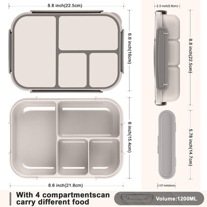 Amathley Lunch Box Kids,Bento Box Adult,Leakproof Lunch Containers for Adults/Kids/Toddler,1200ML-4 Compartments bento Lunch box with Utensil,Microwave & Dishwasher & Freezer Safe (Pink Berry)