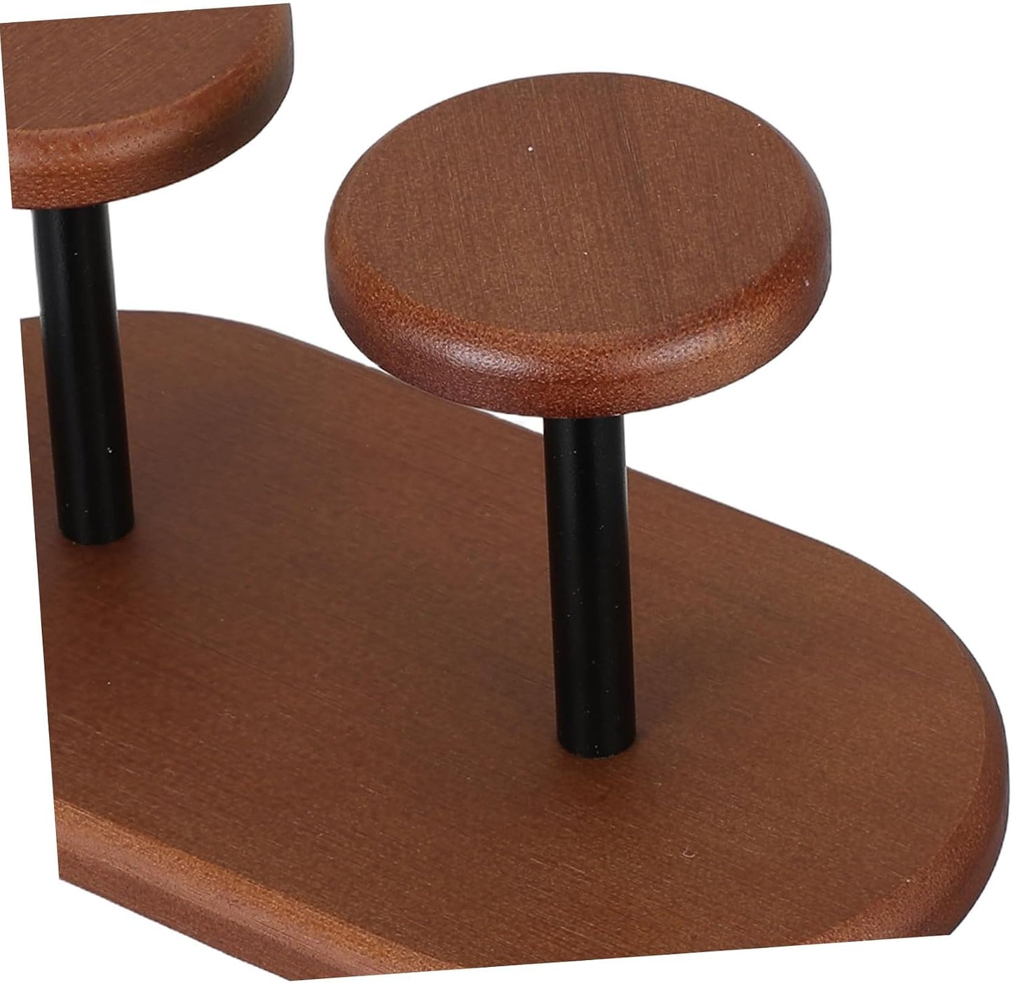 Wooden Paper Cup Holder Stand with Walnut Finish, Dual Disposable Cup Dispenser Rack for Coffee Bars and Party Drink Station Organizer