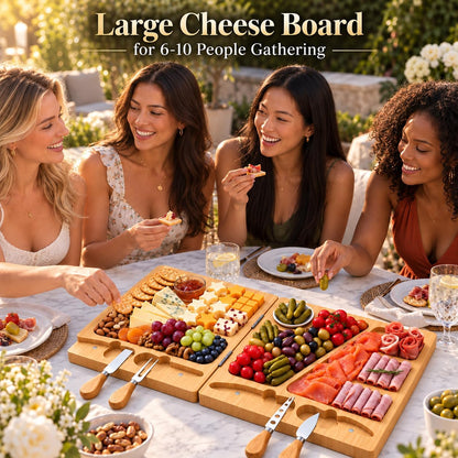 Beautiful Gift Bamboo Charcuterie Boards: Folding Easy Storage, Large