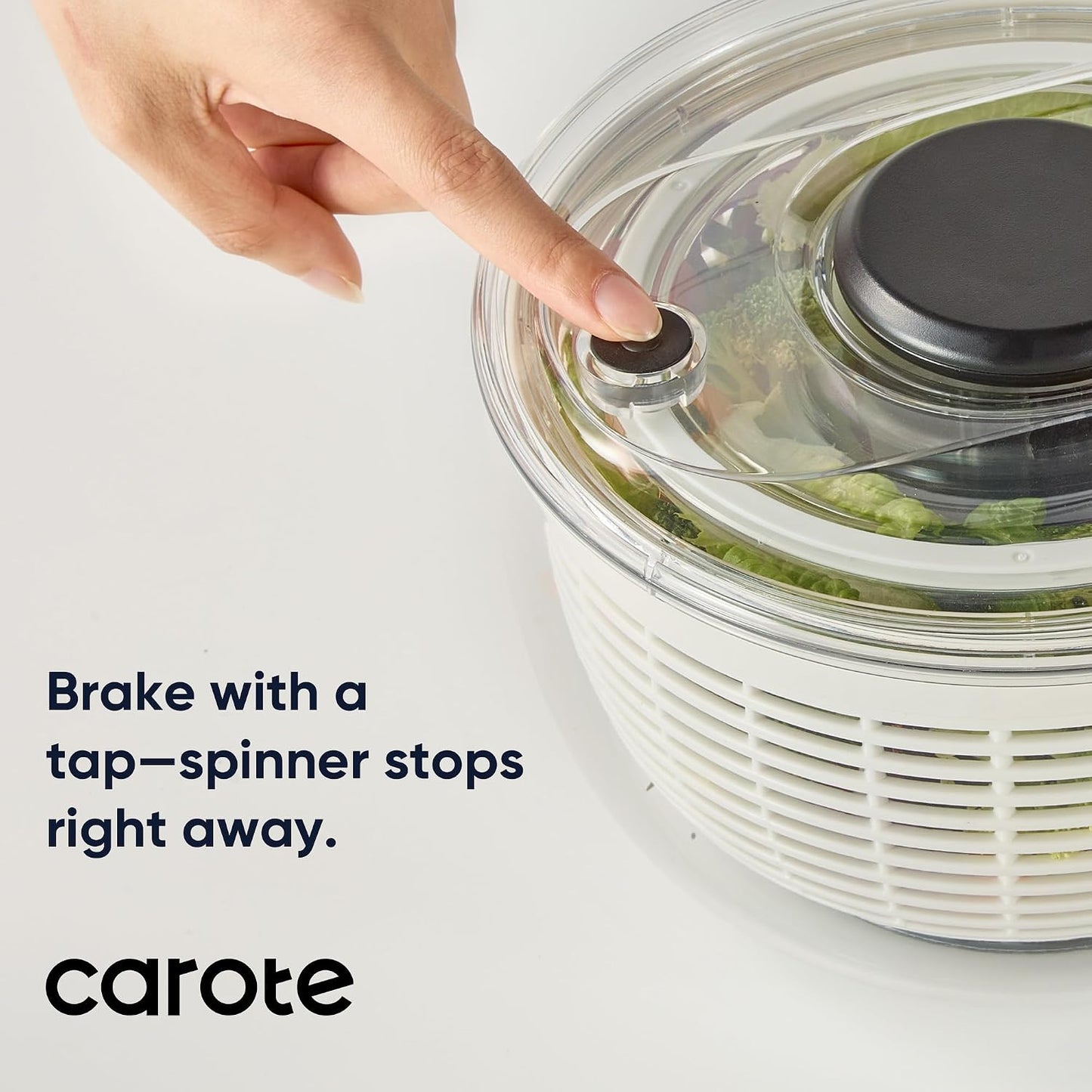 CAROTE 6.4 Qt Stainless Steel Salad Spinner, Large Lettuce Spinner Vegetable Fruit Washer, Vegetable Cleaner Salad Cleaner Lettuce Washer, Non-Slip Base, Multifunctional for Salad, Fruits