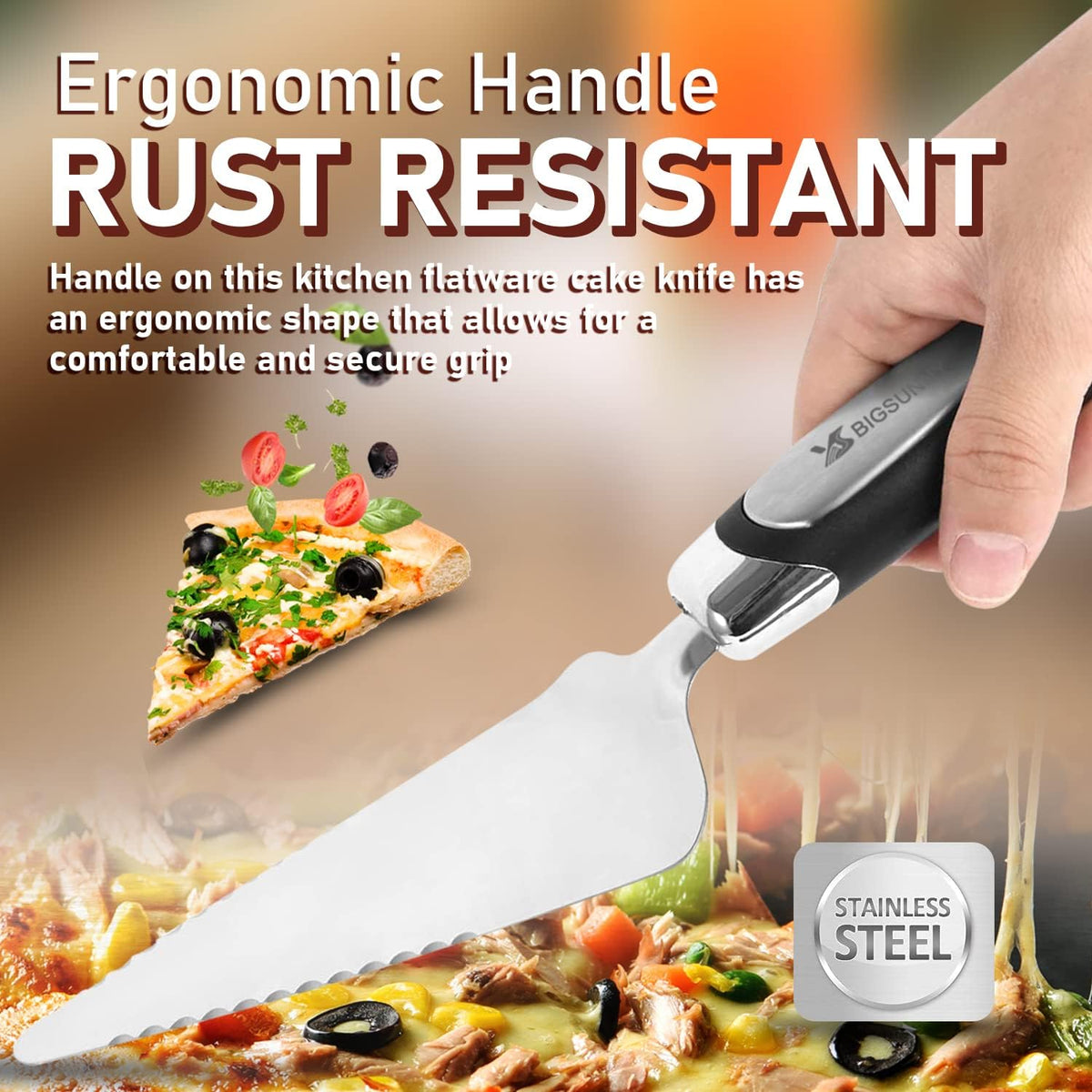 MSY BIGSUNNY Pie Server Cake Server Stainless Steel Pizza Server