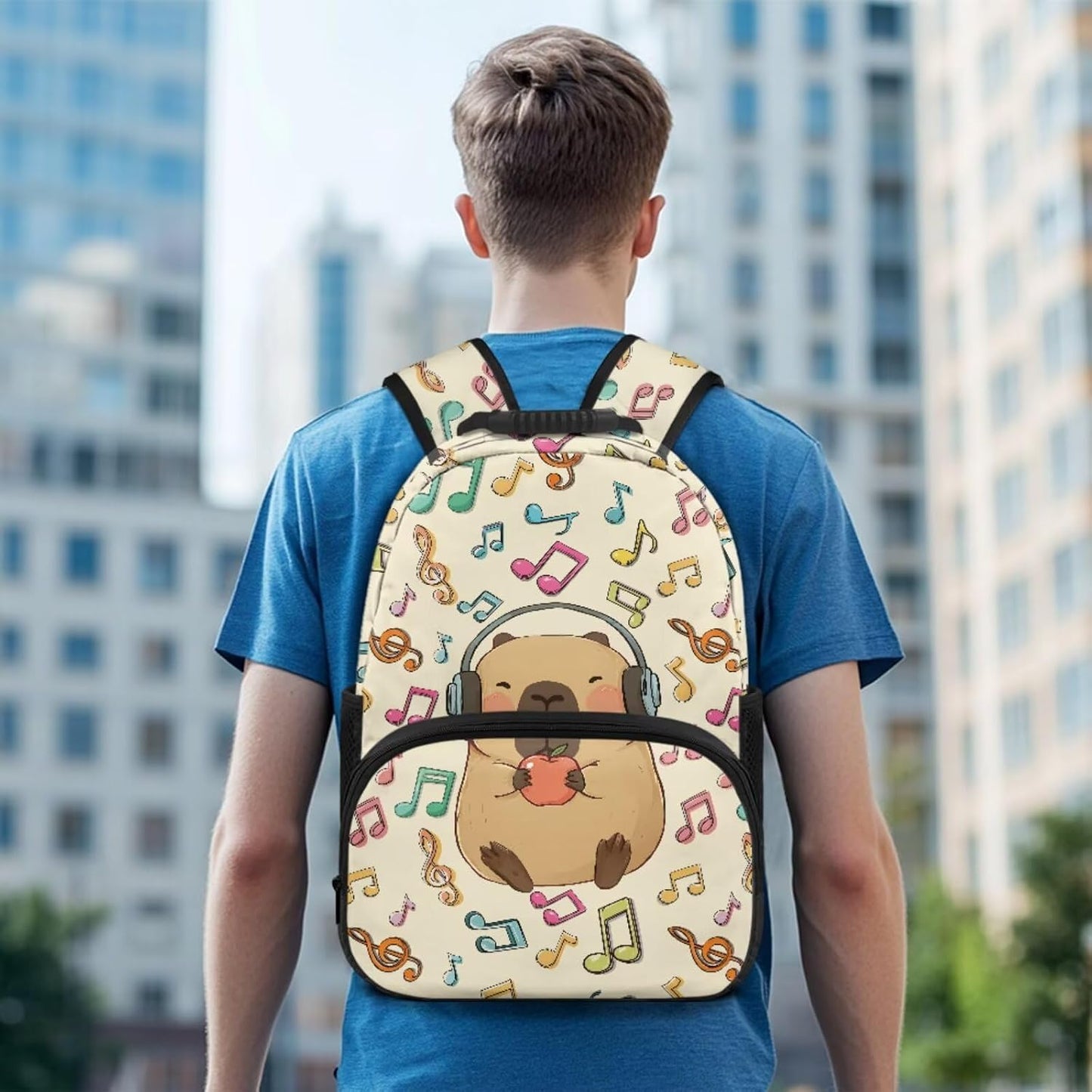 Highland Cow Backpack with Lunch Box Set for Kids Sunflower School Backpack for Girls Boys Back to School Bag Student Travel Backpacks Reusable Utensils Pen Case Water Bottle Bag 5PCS