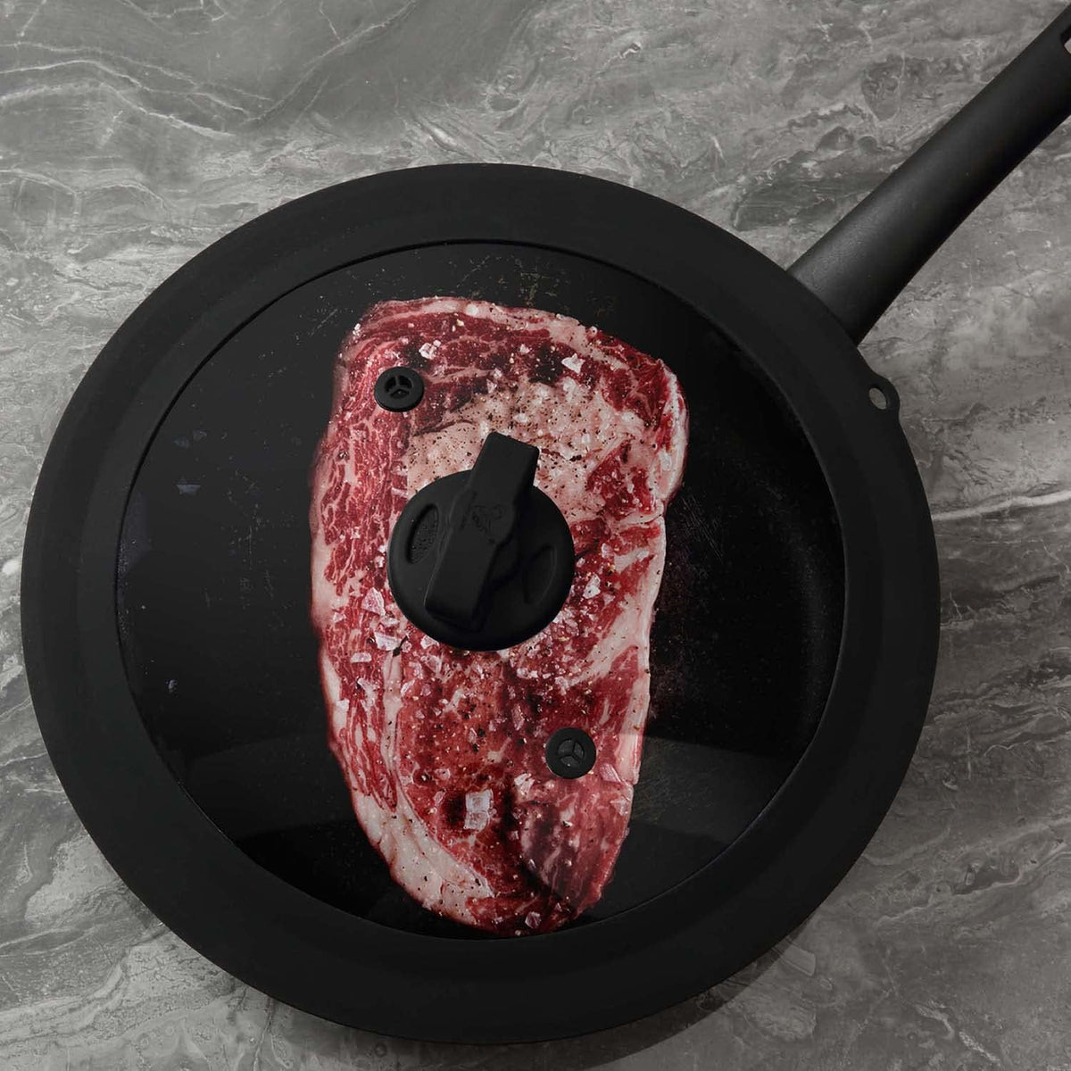 Vented Tempered Glass Universal Lid for Pot Pan Skillet with Heat Resistant Silicone Rim Microwave Splatter Lid Cover Microwave Safe Fit 11.5" 12" 12.5" Cookware, Dishwasher Safe Grey