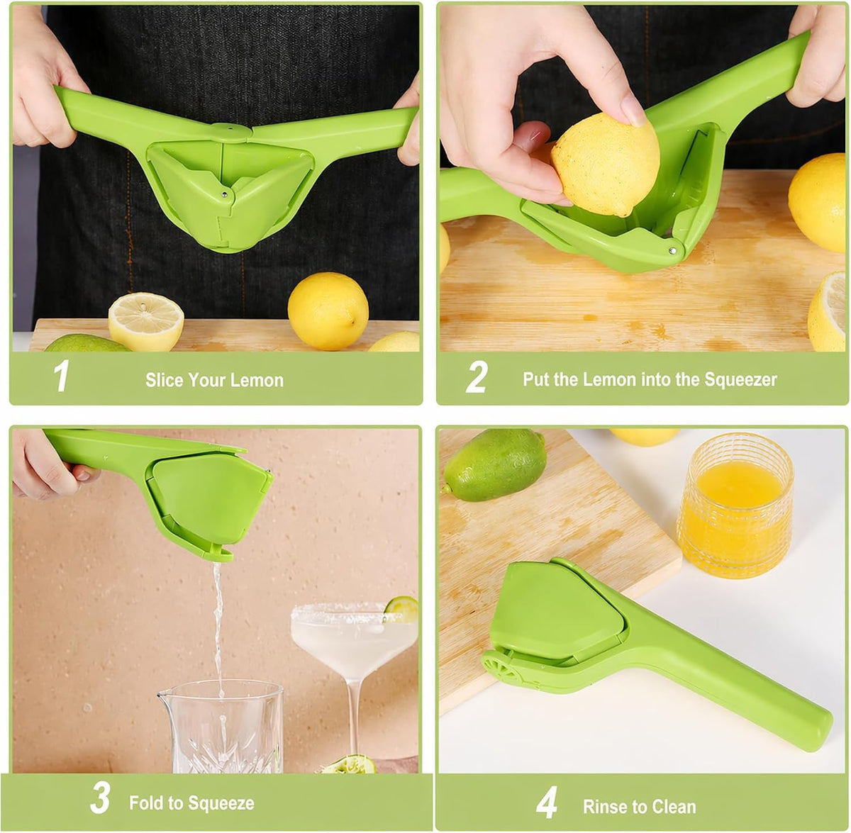 Lemon Squeezer, Effortless Manual Flat Lime Juicer Hand Press