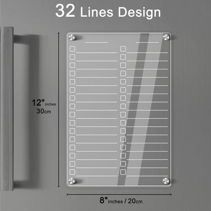 Acrylic Magnetic Dry Erase Board for Fridge 3 Pcs, Clear Fridge Whiteboard to Do List White Board for Refrigerator Weekly Meal Planner Menu Board for Kitchen Fridge Calendar Magnet
