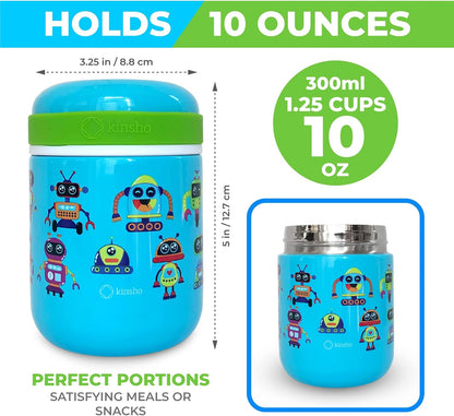 Bento Box with Stainless Steel Thermo, Insulated Lunch Bag, Ice Pack Set for Kids - 5 Compartments, Lunches or Snack Container for Girls, Toddlers Daycare Pre-School, Kindergarten Purple Unicorn