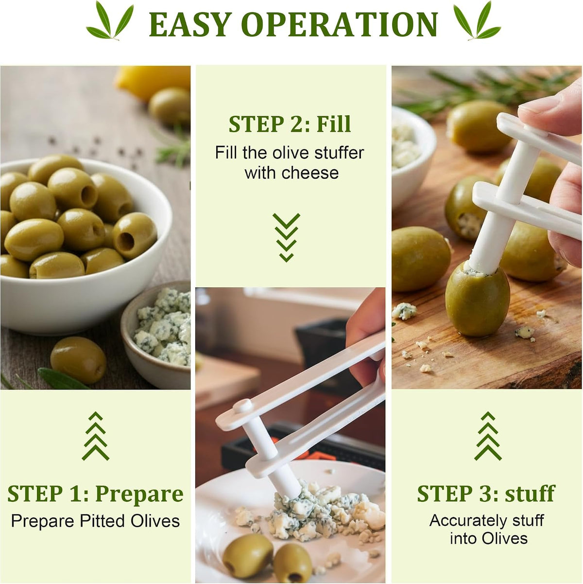 Olive Stuffer, Blue Cheese Olive Stuffer Tool