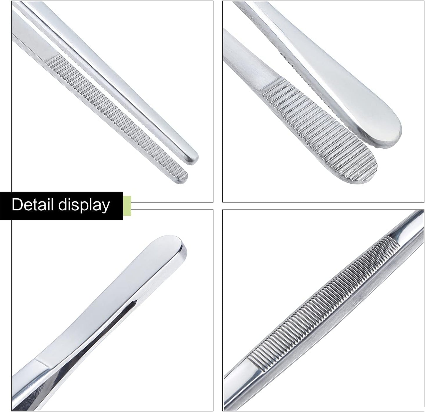 Set of 3 Kitchen Tweezers Fine Tweezer Tongs, MSY BIGSUNNY Stainless Steel Food Tweezers, Precision Serrated Tips Food Tongs (8.5" 10" and 12")
