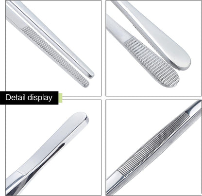 Set of 3 Kitchen Tweezers Fine Tweezer Tongs, MSY BIGSUNNY Stainless Steel Food Tweezers, Precision Serrated Tips Food Tongs (8.5" 10" and 12")