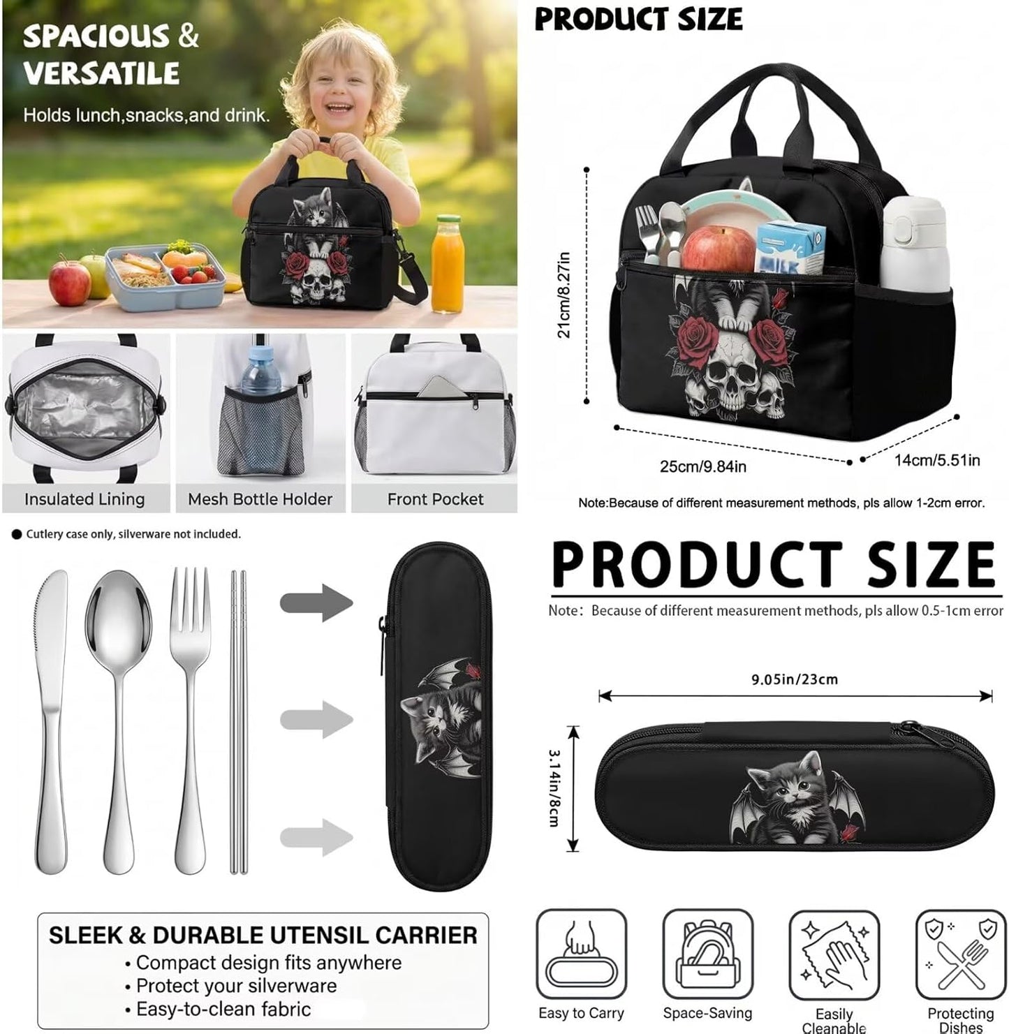 Highland Cow Backpack with Lunch Box Set for Kids Sunflower School Backpack for Girls Boys Back to School Bag Student Travel Backpacks Reusable Utensils Pen Case Water Bottle Bag 5PCS