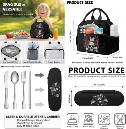 Highland Cow Backpack with Lunch Box Set for Kids Sunflower School Backpack for Girls Boys Back to School Bag Student Travel Backpacks Reusable Utensils Pen Case Water Bottle Bag 5PCS